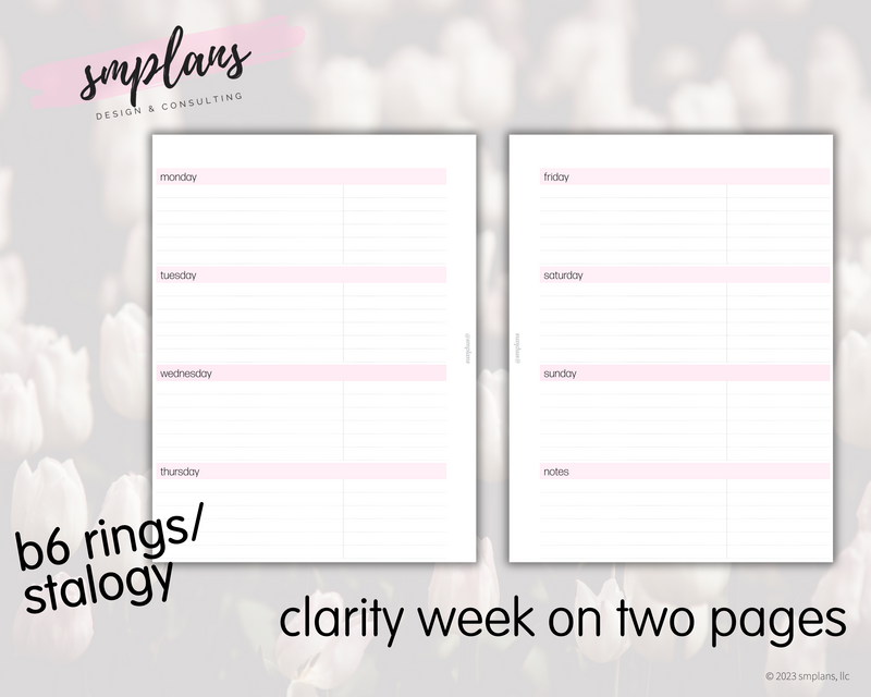 Clarity Week on 2 Pages (WO2P)