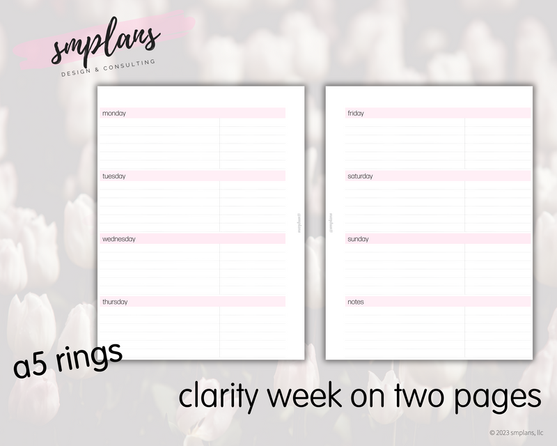 Clarity Week on 2 Pages (WO2P)