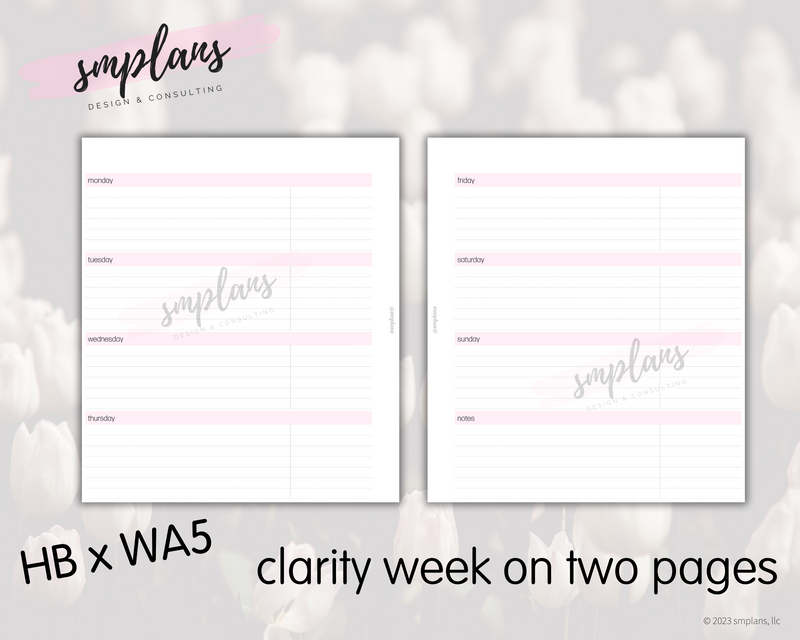 Clarity Week on 2 Pages (WO2P)