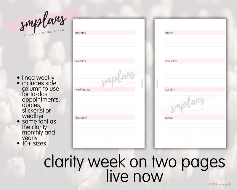 Clarity Week on 2 Pages (WO2P)