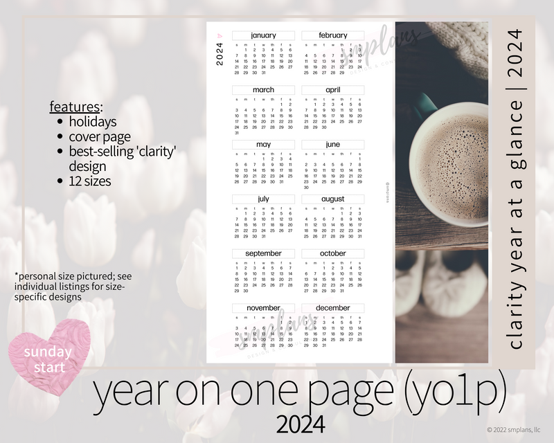 2024 Clarity Year on One Page (YO1P) - SUNDAY Start