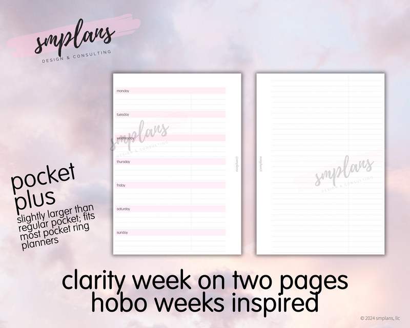 Clarity Week on 2 Pages Hobo Weeks Inspired