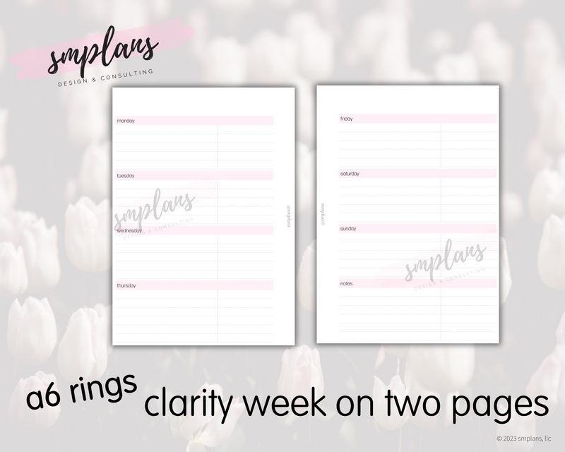 Clarity Week on 2 Pages (WO2P)