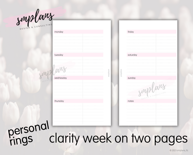 Clarity Week on 2 Pages (WO2P)