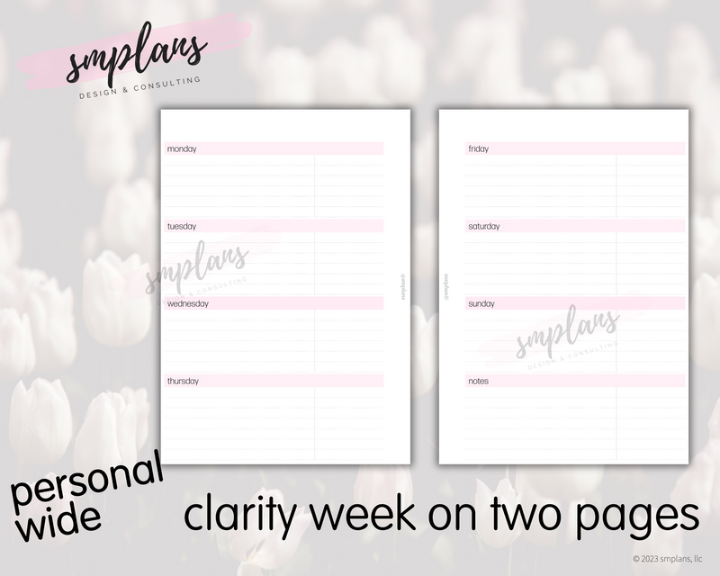 Clarity Week on 2 Pages (WO2P)