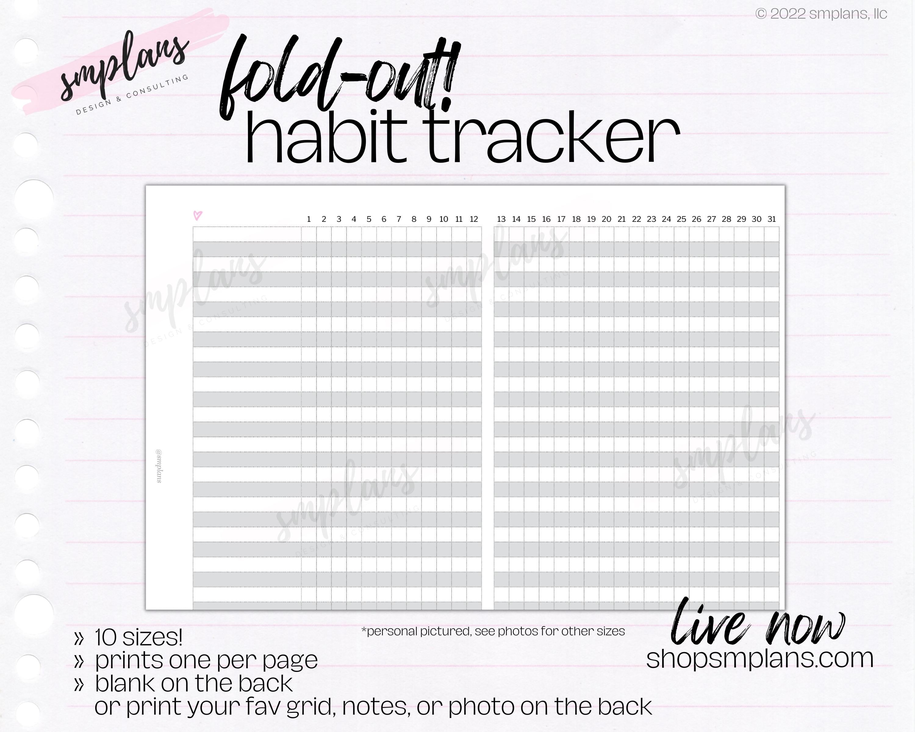 PRINTED Habit Tracker Pages | Printed Personal Planner Inserts | Printed  Louis Vuitton Agenda MM Inserts | Filofax Personal Planner Inserts