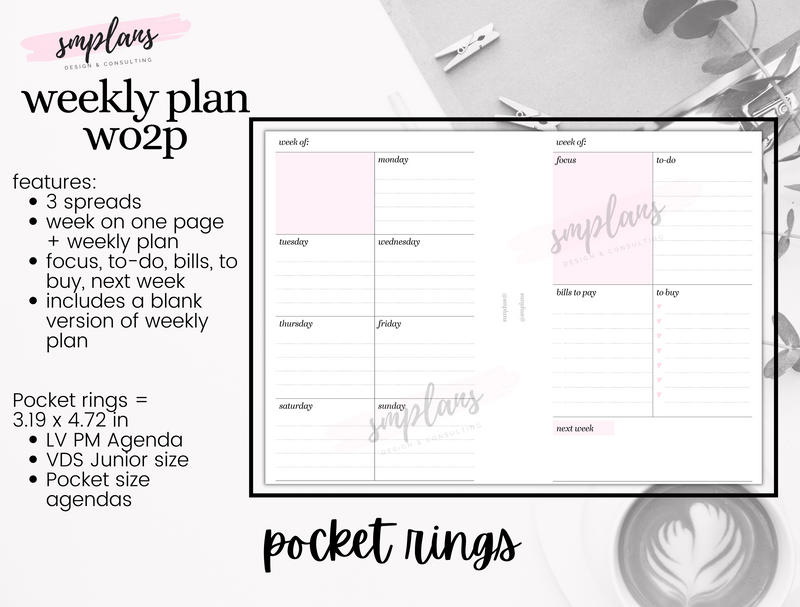 Weekly Plan Week on Two Pages (WO2P) - Weekly Overview