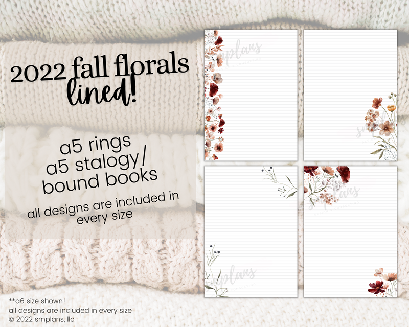 Fall Floral Notes - LINED (2022)