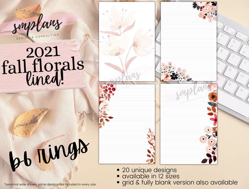 Fall Floral Notes - Lined (2021)