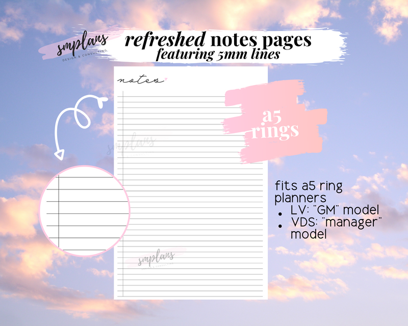 Refreshed Notes Pages (5mm)