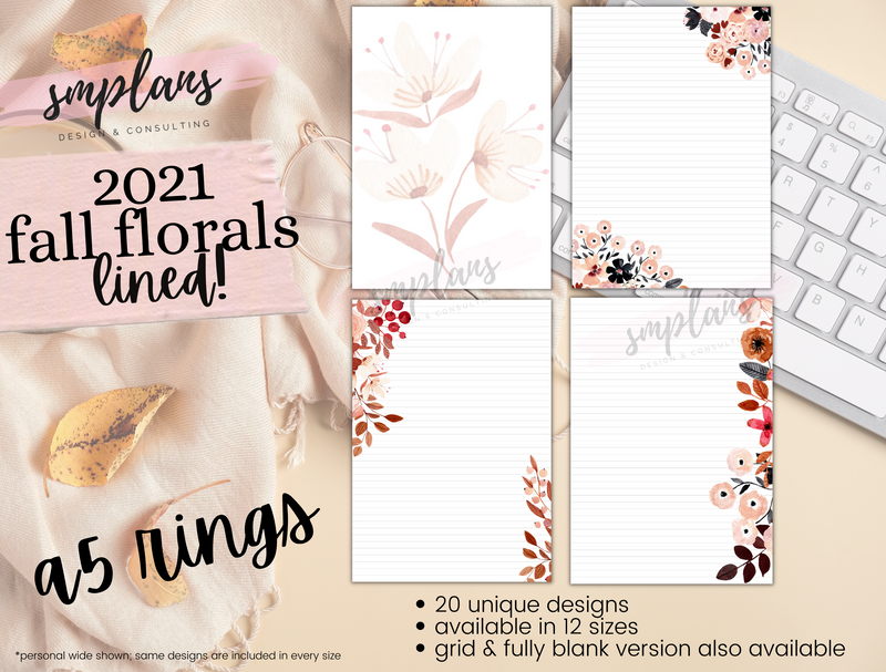 Fall Floral Notes - Lined (2021)