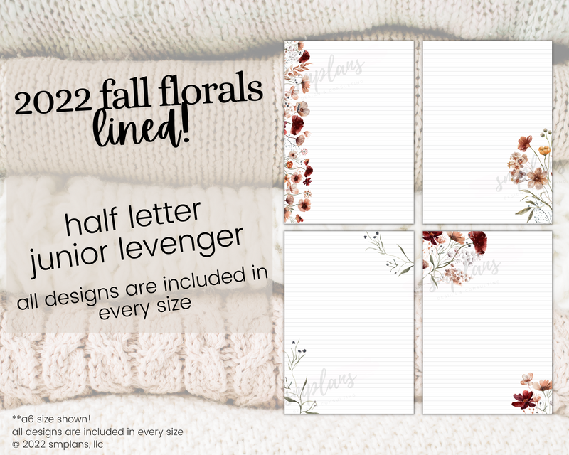 Fall Floral Notes - LINED (2022)