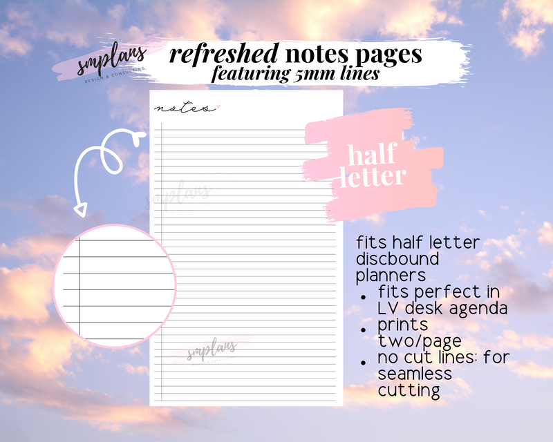 Refreshed Notes Pages (5mm)