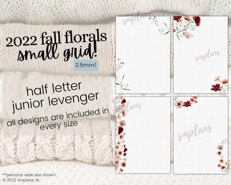Fall Floral Notes - SMALL GRID (2.5mm) (2022)