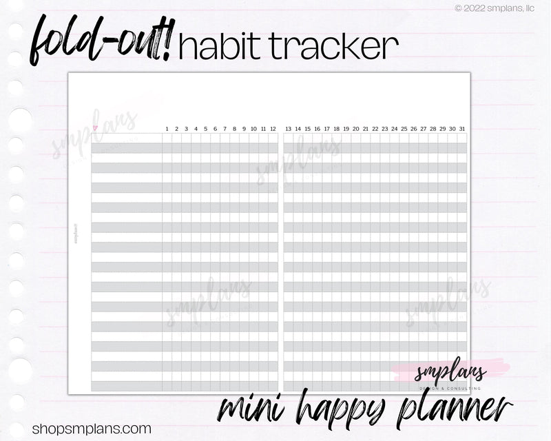 Fold-Out Habit Tracker