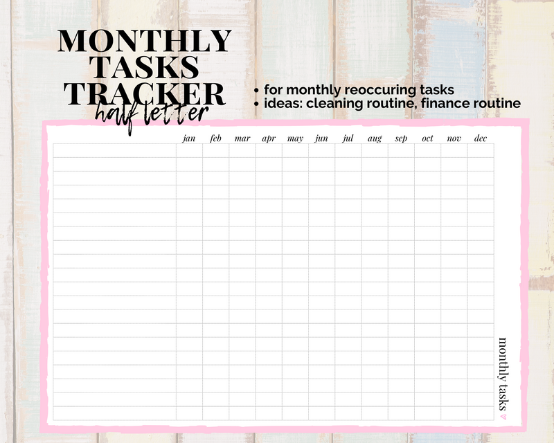 Monthly Tasks Tracker (Reoccurring Tasks)