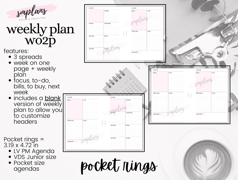 Weekly Plan Week on Two Pages (WO2P) - Weekly Overview