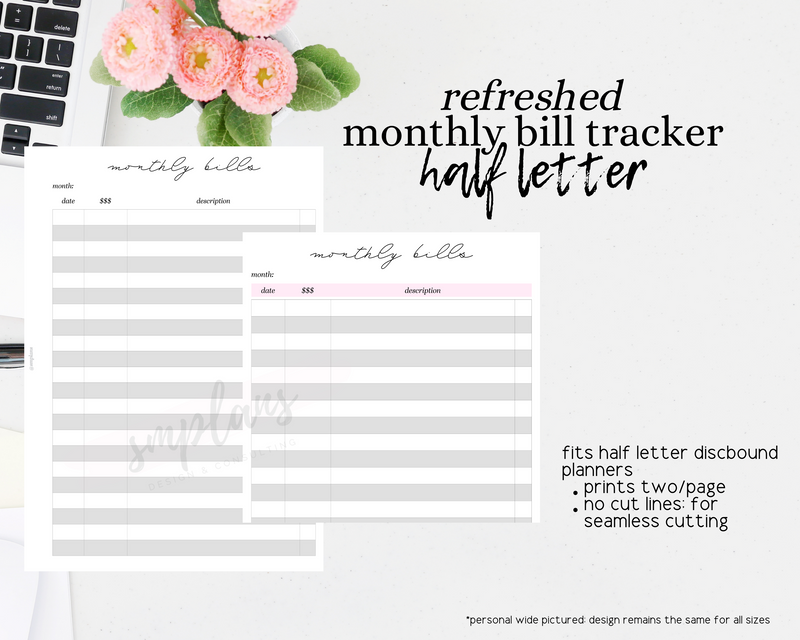 Monthly Bill Tracker (Finance Planner) BUDGET Planner