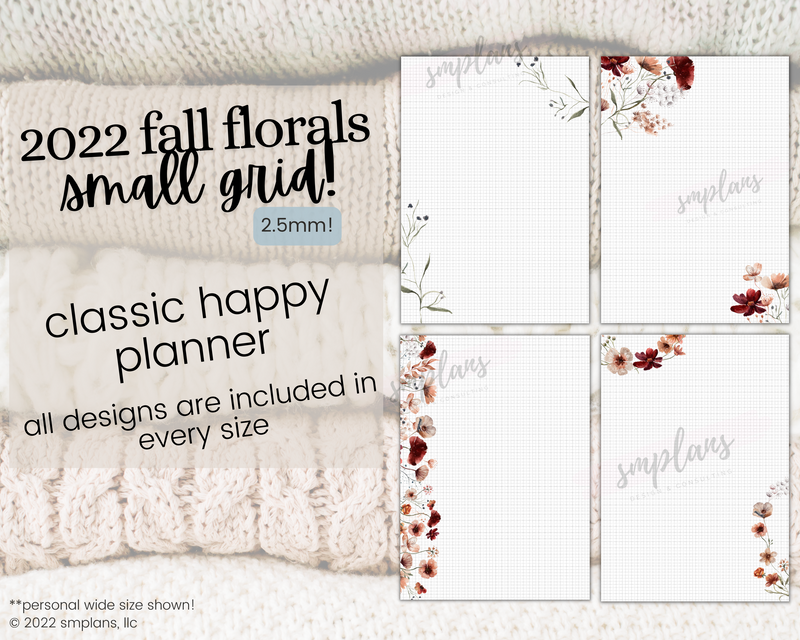Fall Floral Notes - SMALL GRID (2.5mm) (2022)