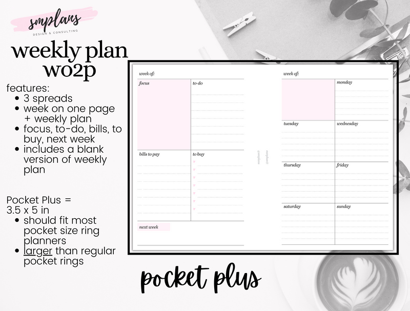 Weekly Plan Week on Two Pages (WO2P) - Weekly Overview