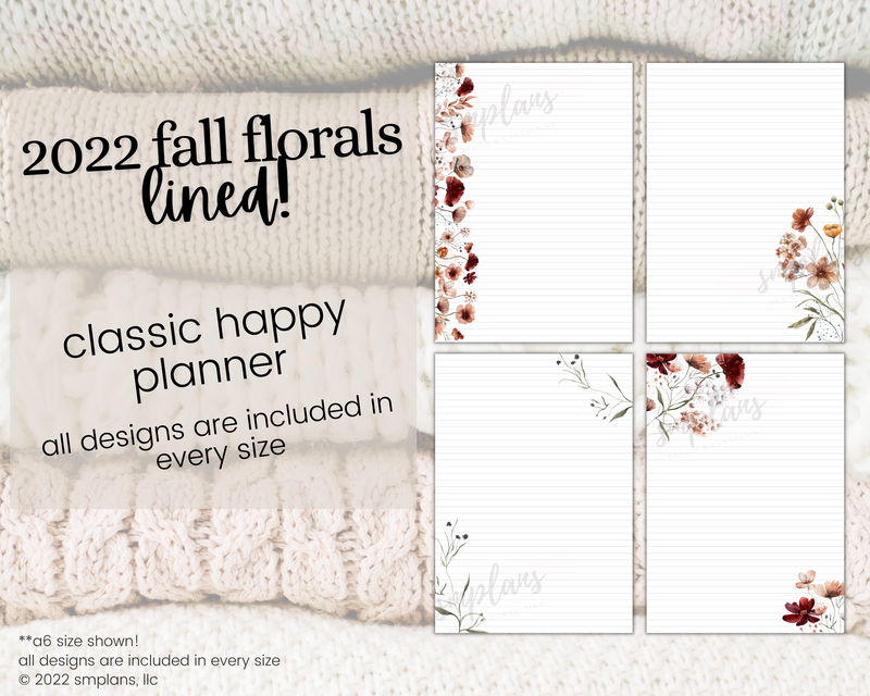 Fall Floral Notes - LINED (2022)