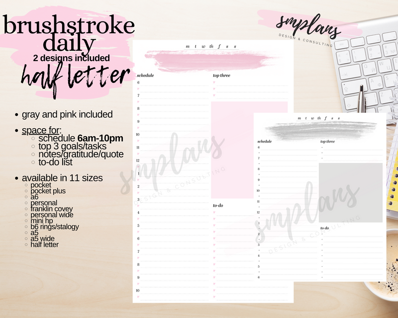 Brushstroke Daily (Day on 1 Page)