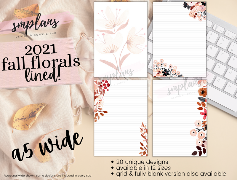 Fall Floral Notes - Lined (2021)