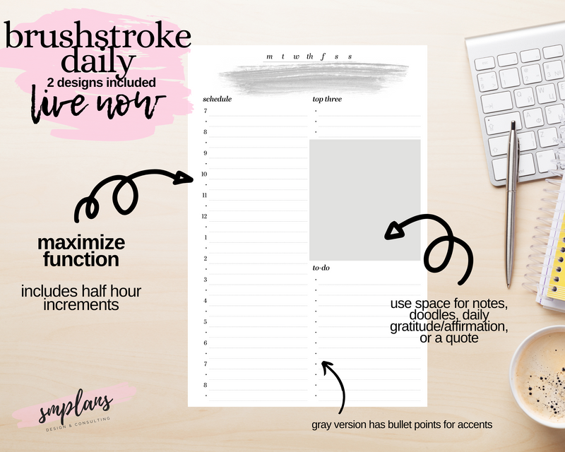 Brushstroke Daily (Day on 1 Page)