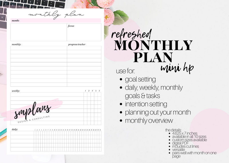 Monthly Plan - Monthly Goals - Monthly Overview