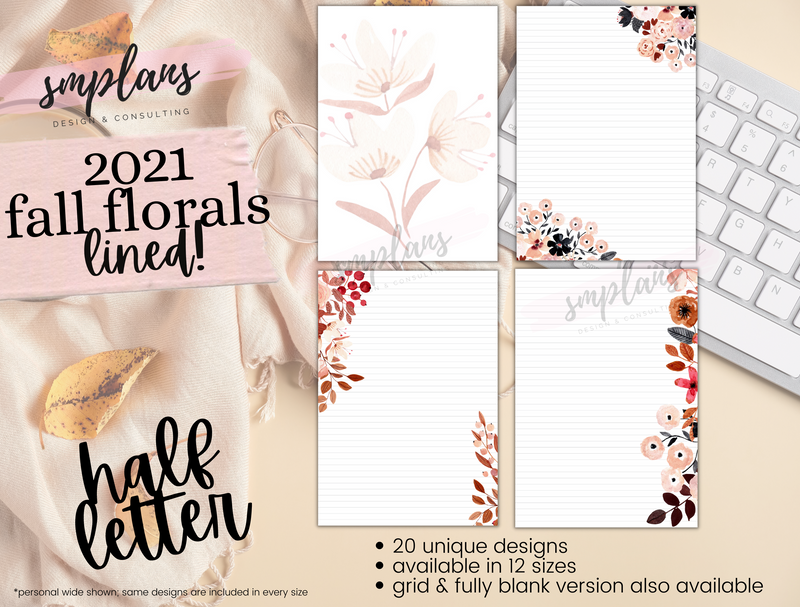 Fall Floral Notes - Lined (2021)