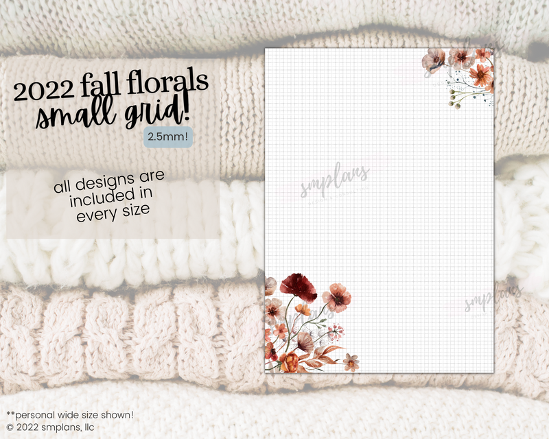Fall Floral Notes - SMALL GRID (2.5mm) (2022)