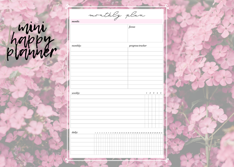 Monthly Plan - Monthly Goals - Monthly Overview