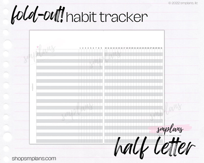Fold-Out Habit Tracker