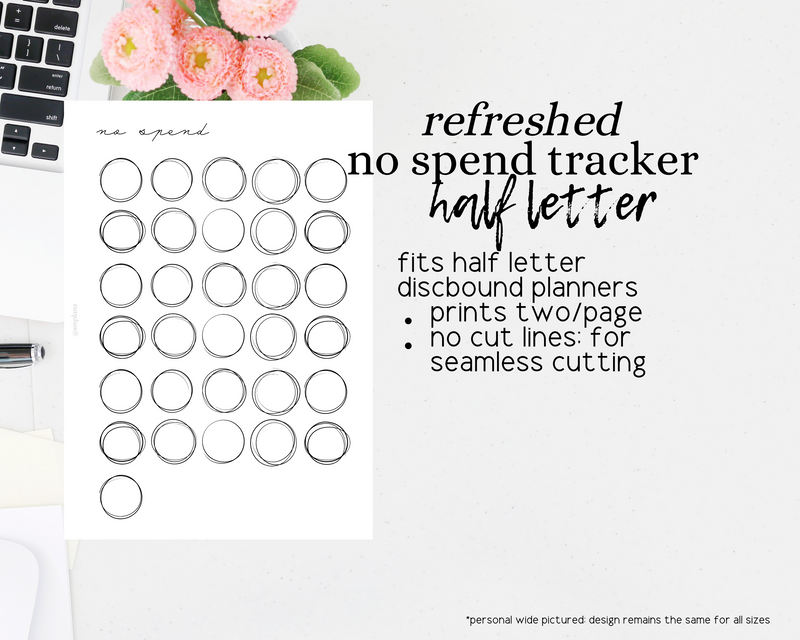 No Spend Tracker - Weight Loss Tracker - Visual Habit Tracker