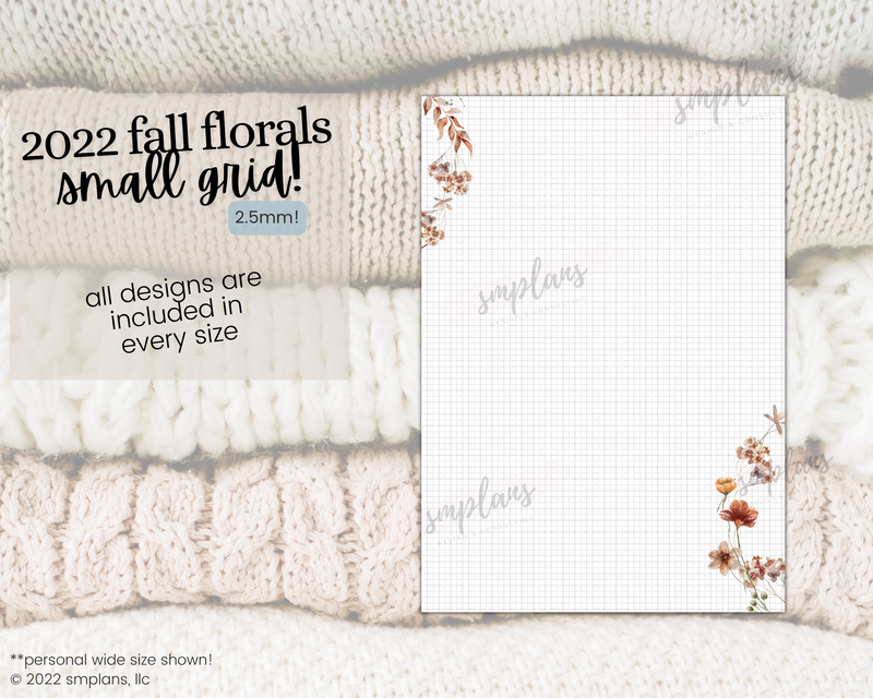 Fall Floral Notes - SMALL GRID (2.5mm) (2022)