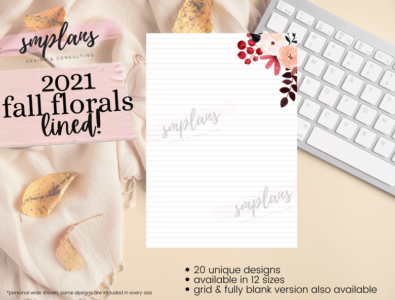 Fall Floral Notes - Lined (2021)