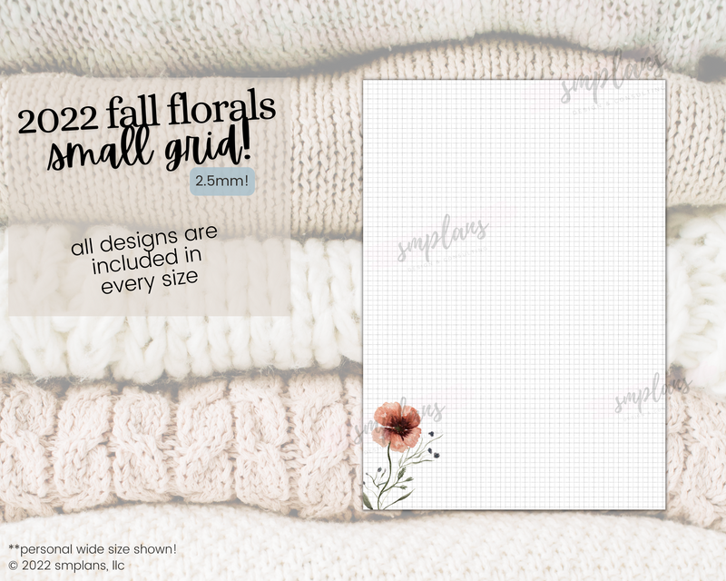 Fall Floral Notes - SMALL GRID (2.5mm) (2022)