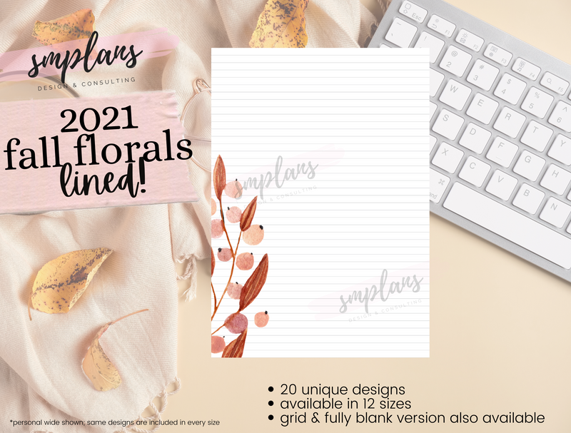 Fall Floral Notes - Lined (2021)