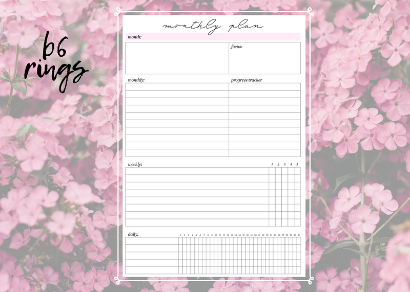 Monthly Plan - Monthly Goals - Monthly Overview