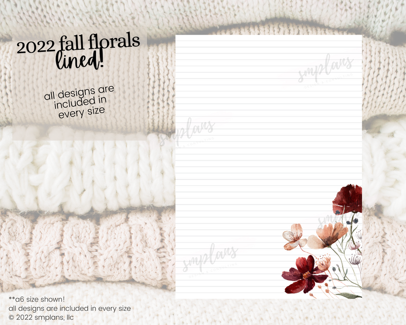 Fall Floral Notes - LINED (2022)