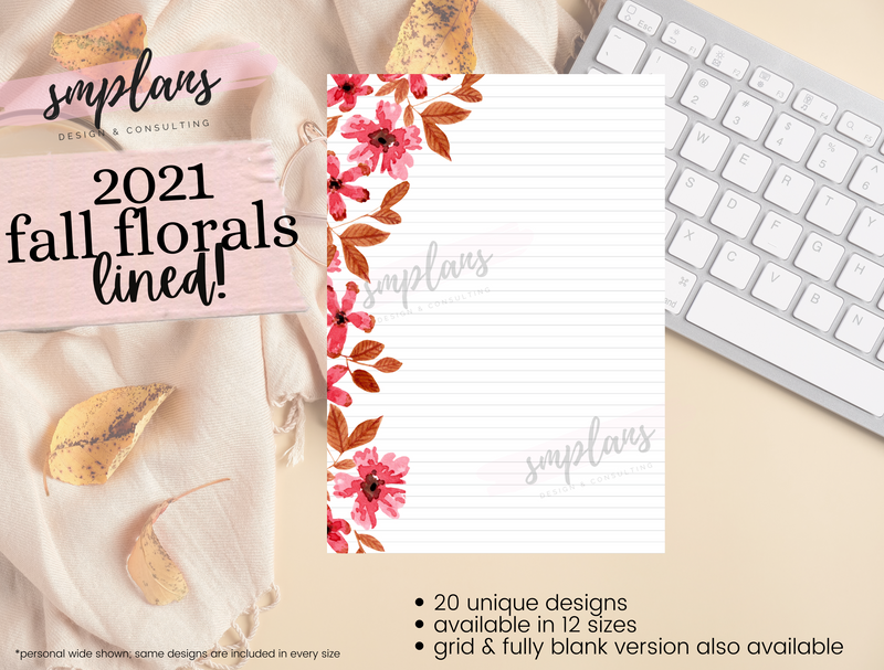 Fall Floral Notes - Lined (2021)