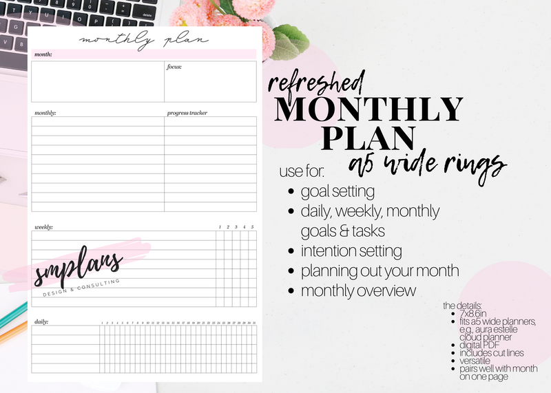 Monthly Plan - Monthly Goals - Monthly Overview
