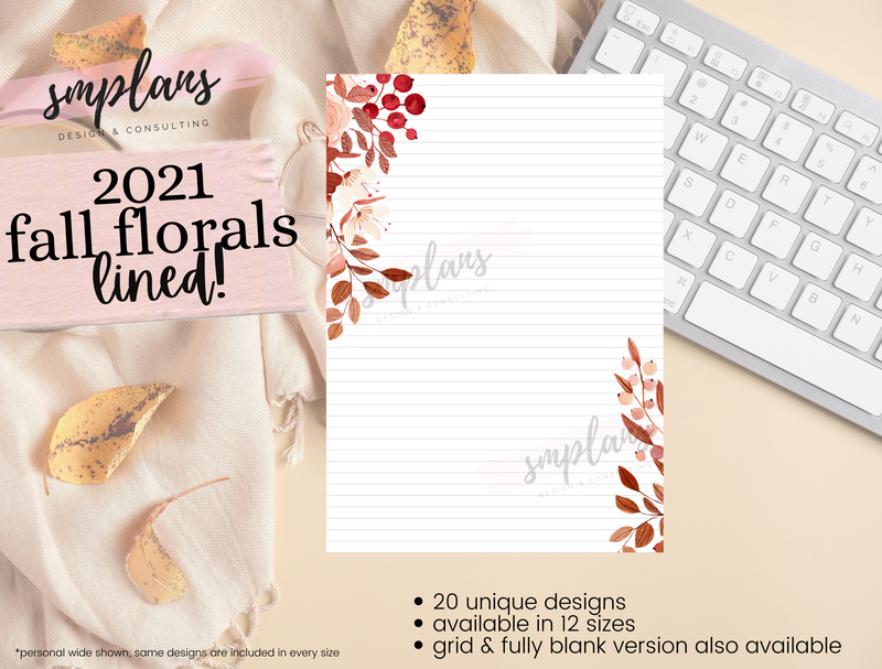 Fall Floral Notes - Lined (2021)