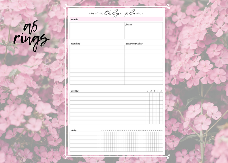 Monthly Plan - Monthly Goals - Monthly Overview