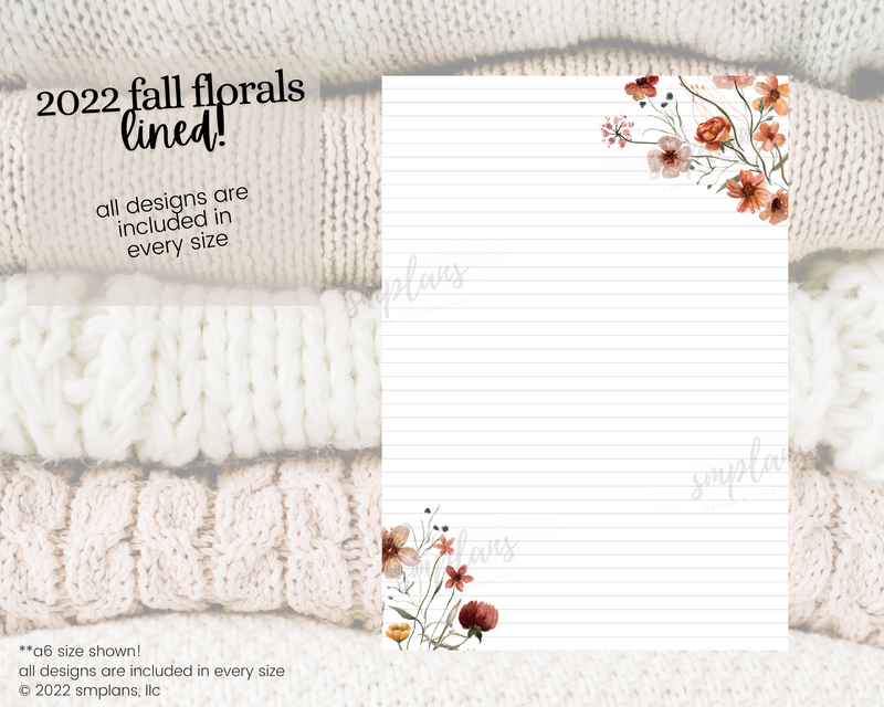 Fall Floral Notes - LINED (2022)