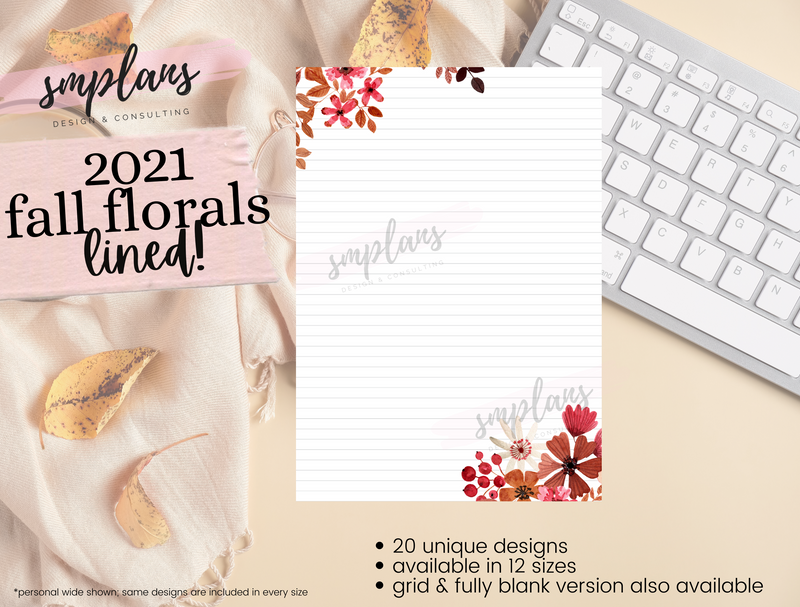 Fall Floral Notes - Lined (2021)