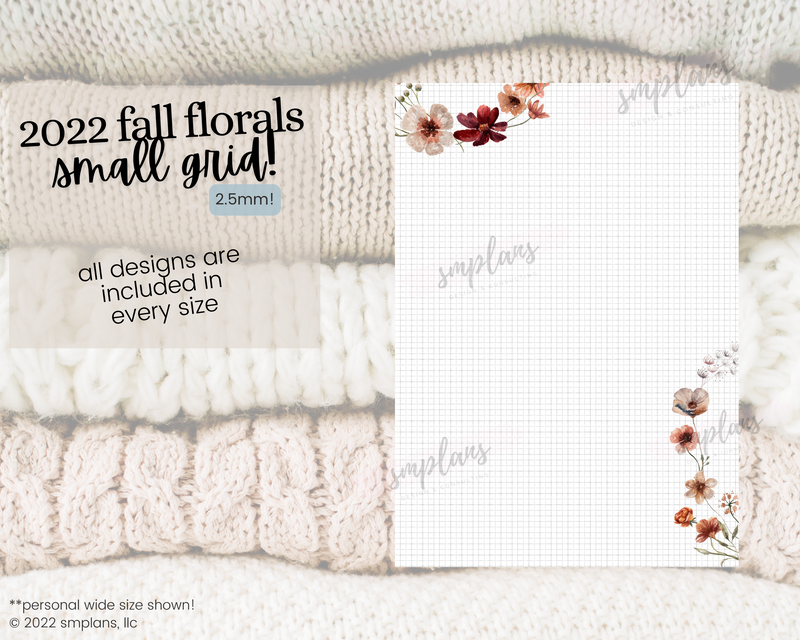 Fall Floral Notes - SMALL GRID (2.5mm) (2022)
