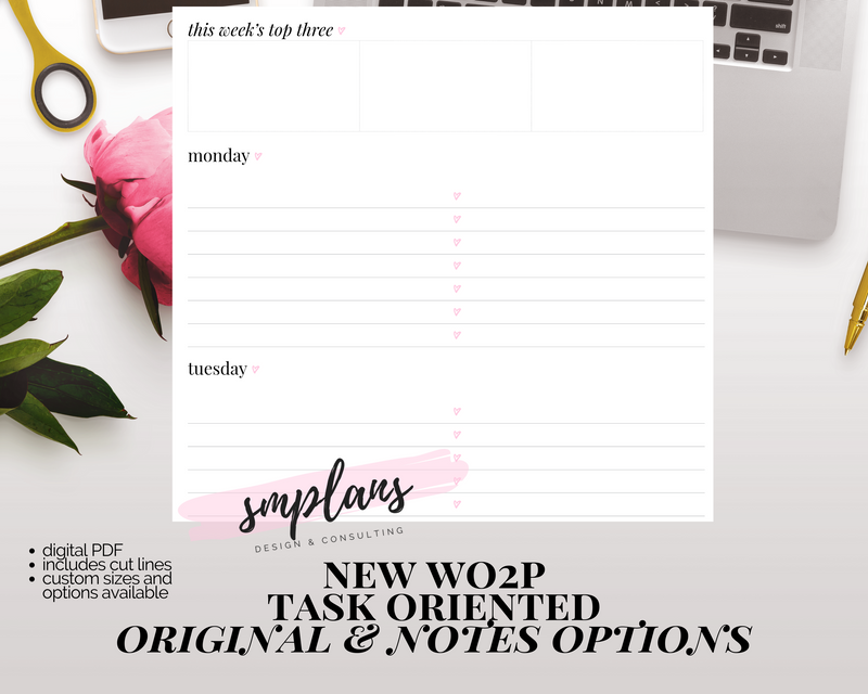 Task Oriented "Original Version" Week on 2 Pages (WO2P)