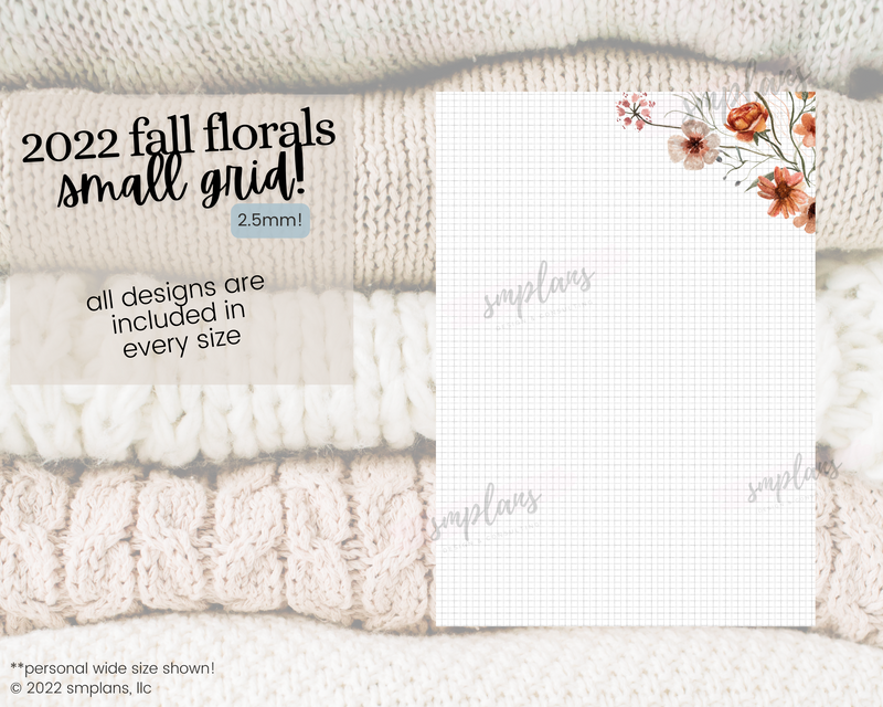 Fall Floral Notes - SMALL GRID (2.5mm) (2022)