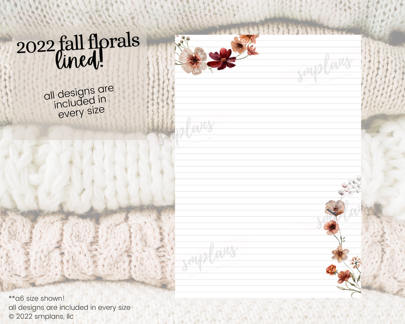Fall Floral Notes - LINED (2022)